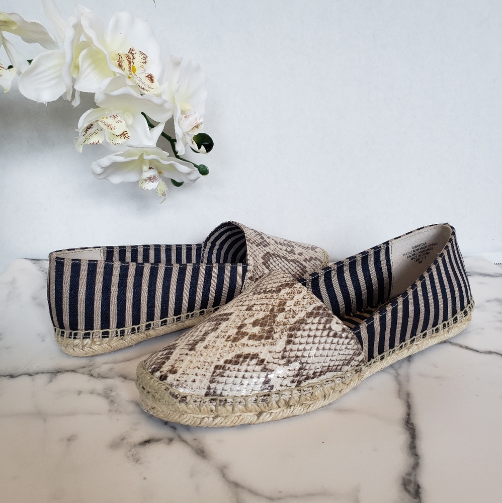 🆕️ Rachel Roy snakeskin print/stripes espadrilles